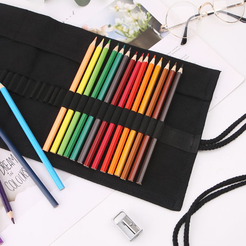 Pen Pouch Roll - Zwarte Kleur School Potlood Voor Case