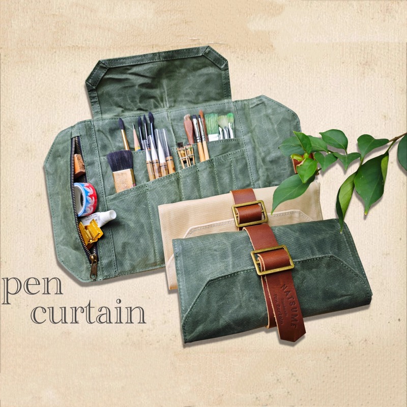 Pen Pouch Roll - 10x25cm natte was waterdicht canvas pengordijn