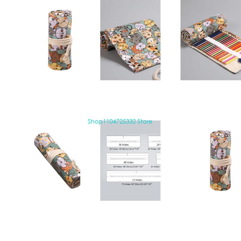 Pen Pouch Roll - P5EA Cartoon voor Kat 12/24/36/48/72 Gaten
