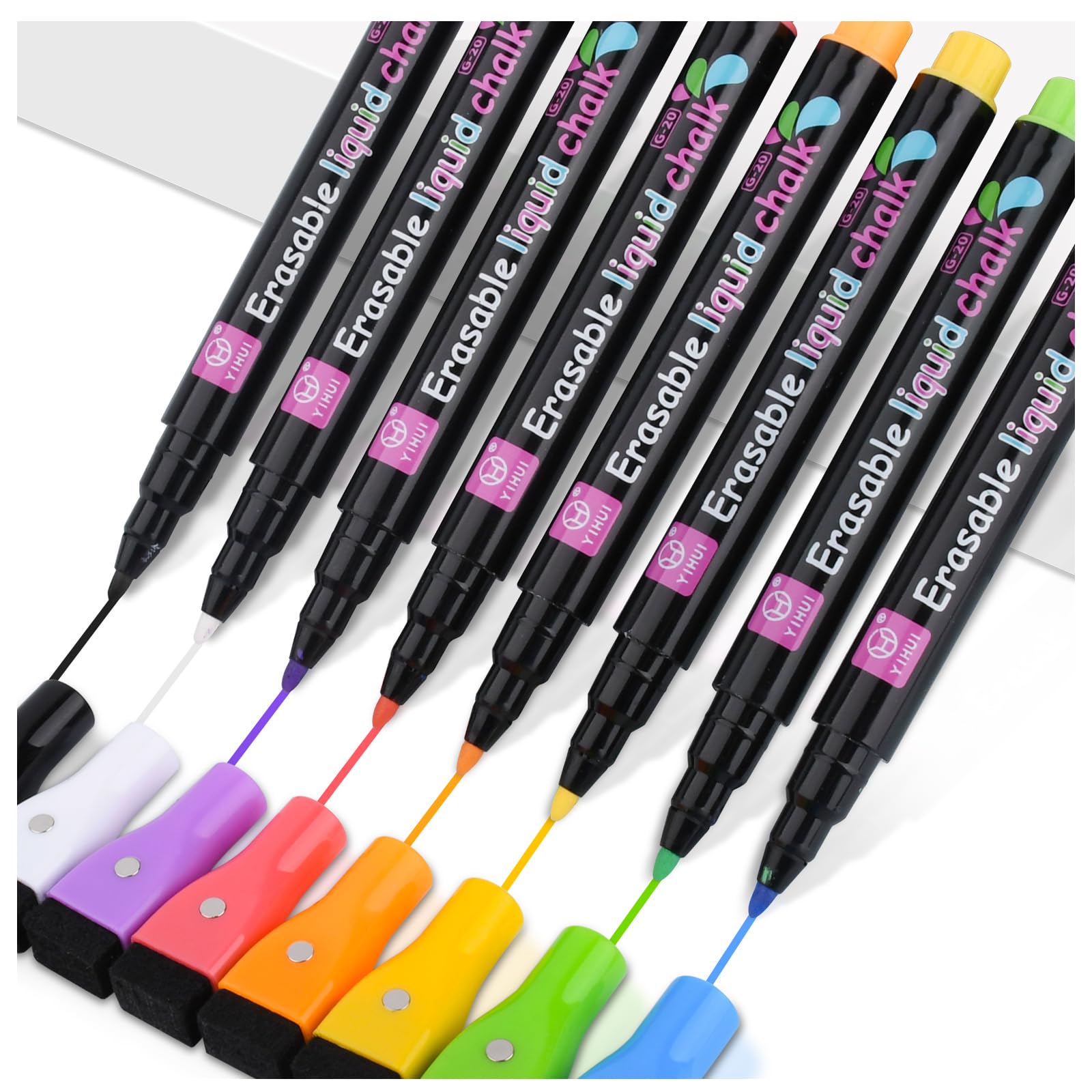 Whiteboard Marker Set - 8 Kleur Magnetische Droog Wissen Markers