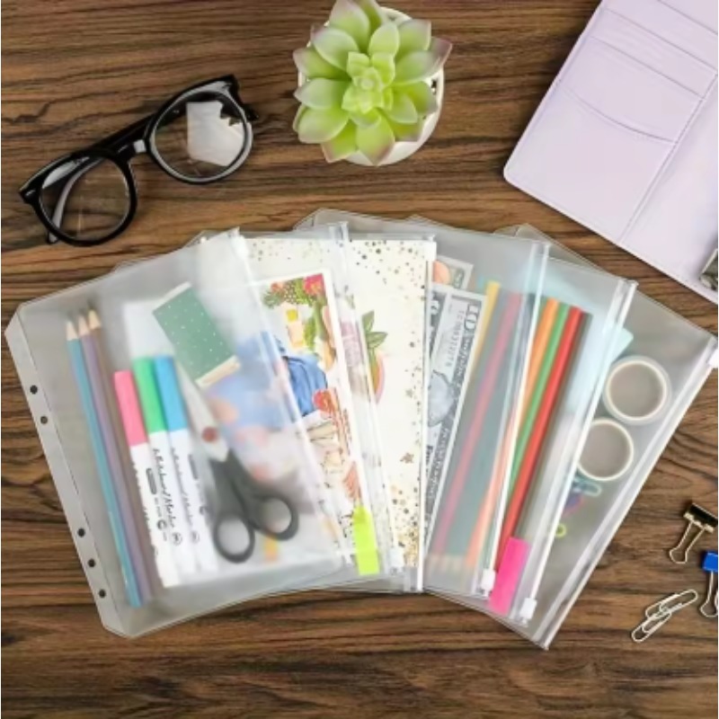 Portfolio Folder Zip - 10 stuks transparante PVC-ritszakken, waterdichte documentenopbergzakken