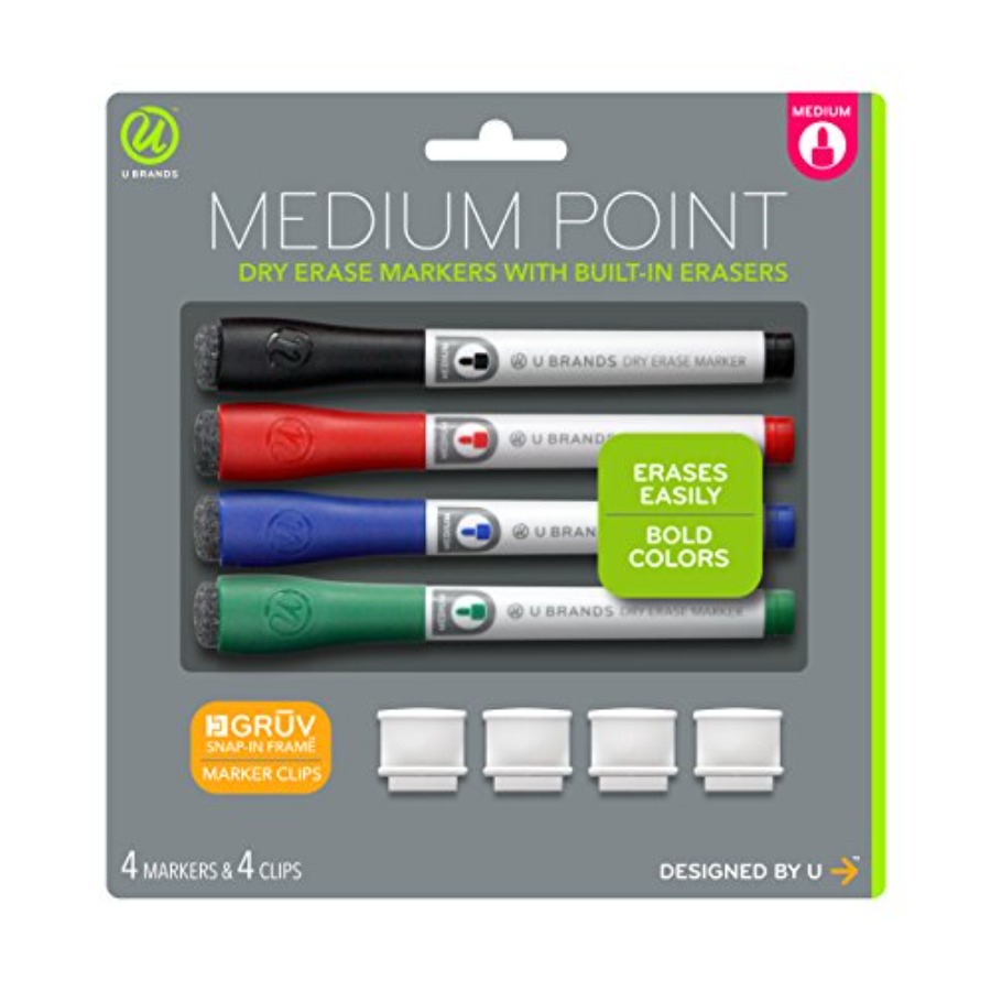 Whiteboard Marker Set - Fijne punt droog uitwisbare markers met