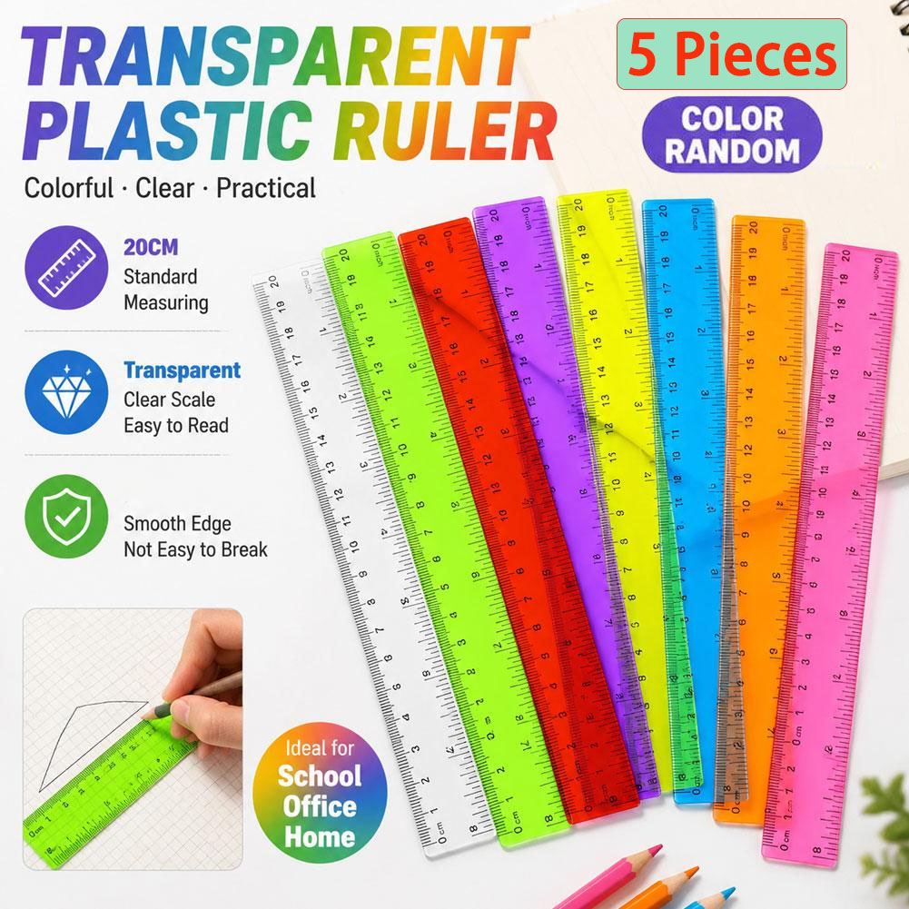 5 stuks plastic linialen in wi - Ruler Set Transparent recensie en prijs
