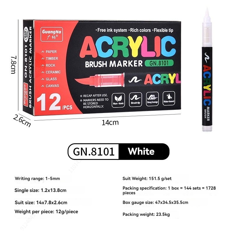 12 stuks zwart/wit premium acr - Whiteboard Marker Set recensie en prijs