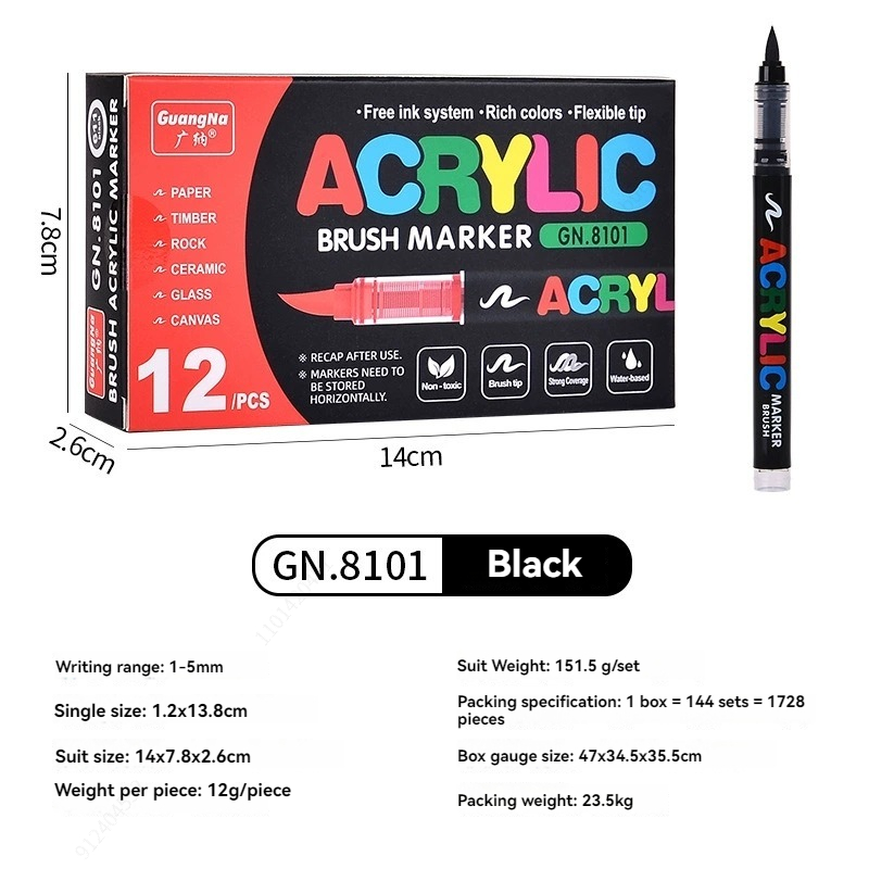 12 stuks zwart/wit premium acr - Whiteboard Marker Set recensie en prijs